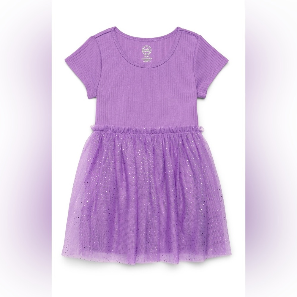 Wonder Nation Purple Tutu Dress Girls Size (6–6X) Sparkle Tulle Party Dress‎ NWT